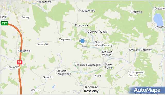 mapa Leśniewo Wielkie, Leśniewo Wielkie na mapie Targeo